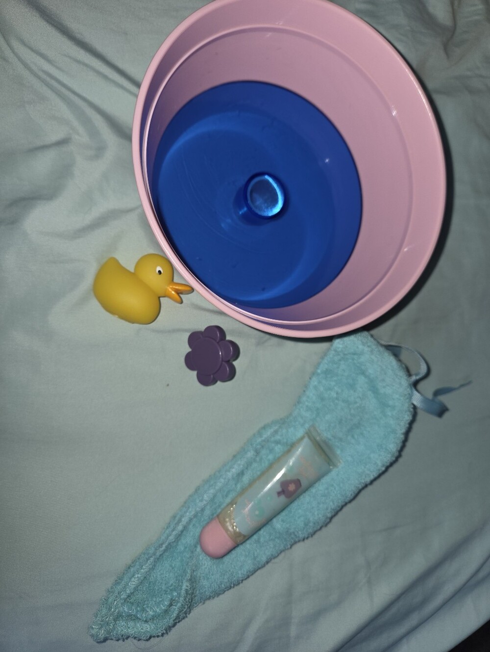 American Girl Coconut Spa Accessories Dog Bath Tub Duck Toy Shampoo Brush